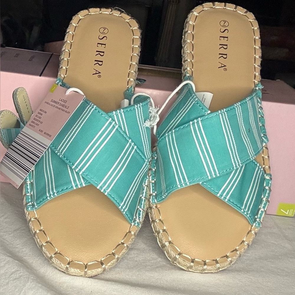 Serra Women's Teal Slide Sandals​